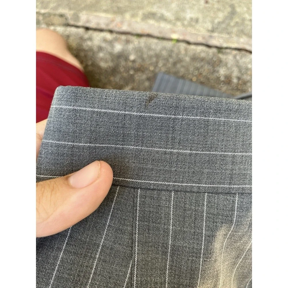 Brooks Brothers 1818 Regent Fit Mens 46x40 Grey Blue Plaid Wool Dress Pant Italy